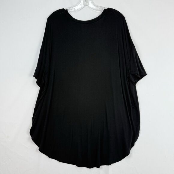 Women's Time &Tru Short Sleeve Rounded Hem Black T-Shirt XXL (20) - Picture 2 of 10
